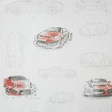 Bild: ONLY BOYS - Tapete OLB64738010: Concept Car (Rot)