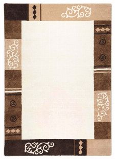Bild: Schurwollteppich Ambadi Bordüre (Beige; 240 x 340 cm)