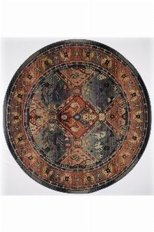 Bild: Teppich Gabiro 13 - rund (Grün; 200 cm rund)