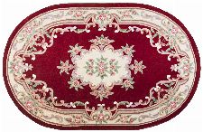 Bild: Ovaler Aubusson Design Teppich Ming 501 (Rot; 120 x 170 cm)