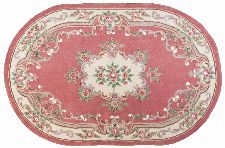 Bild: Ovaler Aubusson Design Teppich Ming 501 (Rose; 120 x 170 cm)