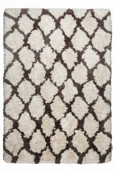 Bild: Berber Teppich - Flocatic Pattern Lines (Braun; 160 x 230 cm)