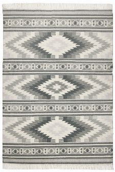 Bild: Ethno Teppich - Kelim Colors I (Grau; 140 x 200 cm)
