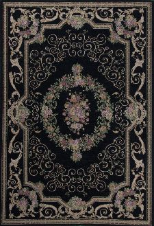 Bild: Klassischer Bordürenteppich Florentina (Schwarz; 70 x 120 cm)