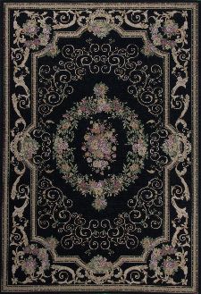 Bild: Klassischer Bordürenteppich Florentina (Schwarz; 80 x 150 cm)