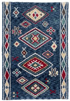 Bild: Gino Falcone Teppich Vittoria - Diamonds (Blau/Rot; 80 x 150 cm)