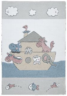 Bild: Kinderteppich Kindergarten MH-3265 (Weiß/Blau; 160 x 100 cm)