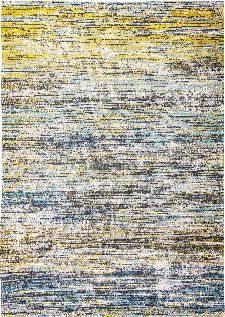 Bild: Louis de poortere Baumwollteppich Sari (Blue Yellow Mix; 140 x 200 cm)