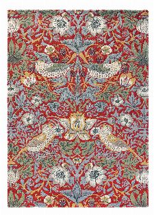 Bild: Morris & Co. Wollteppich Strawberry Thief (Crimson; wishsize)