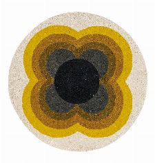 Bild: Orla Kiely Designerteppich Sunflower Pink (Yellow; 150 x 150 cm)